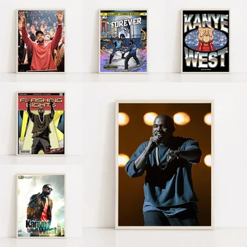 Plakatai Sienų Dekoras Kanye West, Pop, Hip-Hop Rappe Apdailos Nuotraukas Kambario Sienos Meno Plakatas Namų Dekoracijas Tapyba ant Drobės