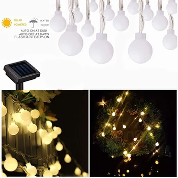 8 Režimai Saulės Šviesos kamuolys Pasaulyje lemputė 5M/7M/12M LED String Žibintai Pasakų Žibintai, Girliandomis, Kalėdų Šalis Lauko Apdaila