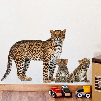 1pc 3D Gėlių Leopard Siena Lipdukas Vaikams Kūdikių Kambariai lipnios Vandeniui Tapetai Kambarių Sienos Lipdukai 45X70cm