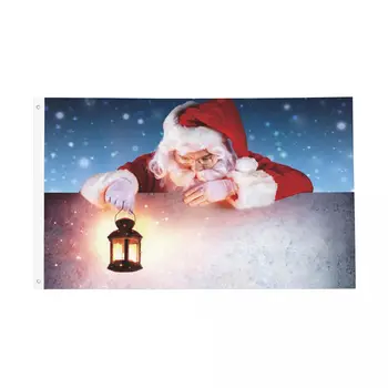 Santa Claus Naujųjų Metų Vėliavos Patalpų, Lauko Reklama 2 Grommets Linksmų Kalėdų Dovana Apdailos Dvipusis 60x90 90x150cm Vėliavas