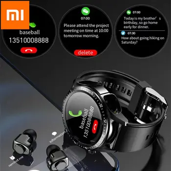 Xiaomi Smart Žiūrėti Ausinių 2 In 1 Sporto HIFI Stereo BT Ryšio laisvų Rankų įrangą Belaidžiu Muzikos Žaisti Kraujo Deguonies Slėgio Tracker Smartwatch