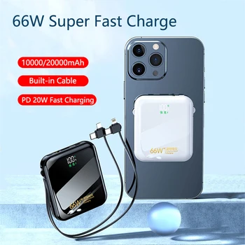 66W Super Greito Įkrovimo Galia Banko 20000mAh Nešiojamų Išorės Baterijos Kroviklis iPhone 14 Xiaomi 