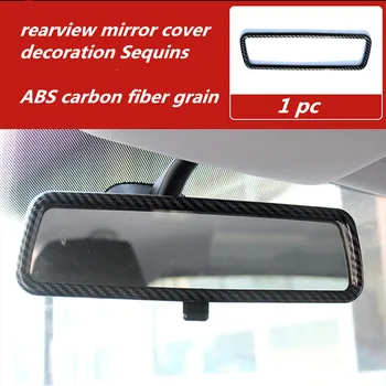 1pc anglies pluošto grūdų ABS medžiagos galinio vaizdo veidrodis padengti apdailos Blizgančiais už 2011-2017 Volkswagen VW POLO 6R 6C