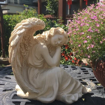Europos Dervos Laimės Angelas Amatų Namų Dekoro Sodo Parke Sleeping Beauty Angel Ornamentas, Papuošimas Kūrybos Darbalaukio Figūrėlės