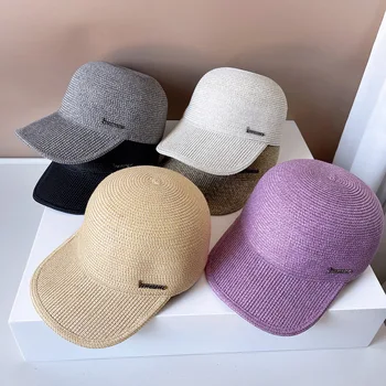 Golfo skrybėlę paprasta bžūp vaikų vasaros saulės šiaudų skrybėlę vientisos spalvos universalus jojimo skrybėlę lauko išvyka Beisbolo kepuraitę