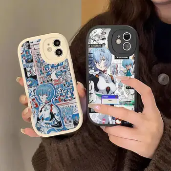 Anime E-Evangelions Ayanami Rei Telefono dėklas Sunku, Odinis Telefono dėklas Skirtas iPhone 14 13 12 Mini 11 14, Pro Max Xs X Xr 7 8 Plius