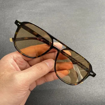 Aukštos kokybės dviejų šviesos akiniai nuo saulės vyriški spalvoti lęšiai uv400 UV Apsauga Acetatas Aviator Akiniai nuo saulės Moterų šviesiai oranžinė objektyvas