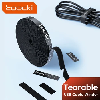 Toocki Tearable USB Kabelis Vijurkas Kabelių Organizatorius Ryšius Turėtojas Priedai Juosta Protector, iPhone Kabelių Valdymo 1/2/3/5M