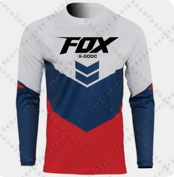 Vyriški Kalnų Jersey Kalnų Dviračių T-Shirt Lenktynių X-GODC FOX Racing Motocross Motociklu Jersey Offroad DH Sportwear Drabužiai