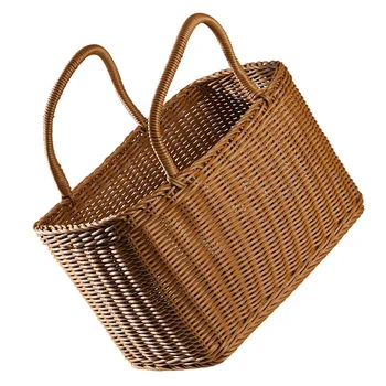 rotango išardomi skalbinių dėžės saugojimo krepšys su rankomis austi rotango vytelių krepšelį iškylą krepšelį užkandžių, duonos, vaisių įvairenybės