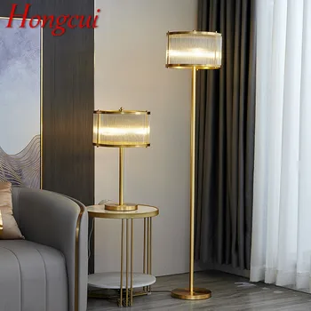 Hongcui Šiaurės Žalvario Grindų Lempos, Modernus, Prabangus Miegamojo Kambarį Šalia Sofos LED Dekoratyvinis Nuolatinis Šviesos