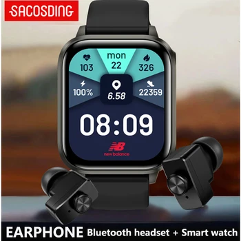 SACOSDING Smart Žiūrėti Su Ausinių Smartwatch TWS 