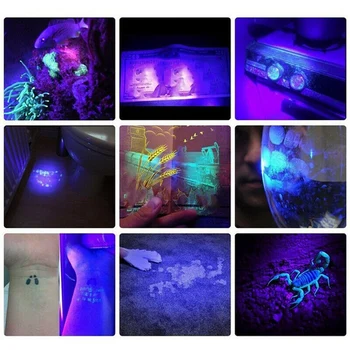 395Nm UV Žibintuvėlis Lempos USB Įkraunamas LED Žibintuvėlis atsparus Vandeniui Tikrinimo Augintinio Šlapimo Žibinto Lemputė