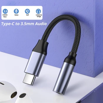 USB Tipo C iki 3,5 mm Ausinių Lizdas, Digital Audio Adapteris Keitiklis Sumsang Xiaomi Redmi Poco Pikselių LG 3, 5 mm Garso Aux kabelis
