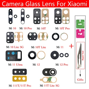 Galiniai Atgal Kameros Stiklo Lęšis Xiaomi Mi 12 11T 10 10T 11 Lite Ultra Pro Fotoaparato Su Stiklo Klijais, Klijai Objektyvo Remonto Įrankių Dalys