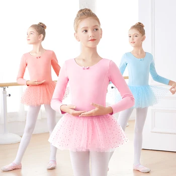 Mergaičių Baleto Tutu Suknelė Vaikai Gimnastika Tiulio Skirted Triko Bodysuits Pink 