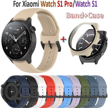 Watchband Apyrankę, Dirželį Xiaomi Žiūrėti S1 Pro/Watch Smart S1 Apyrankę Padengti Apsaugine Atveju Xiaomi S1 Juostos Kadrų Bezel
