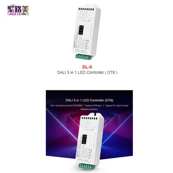 Miboxer DL-X DT8 DALI 5 1 LED Juostos Valdiklis Skaitmeninis Reguliatorius Vienos Spalvos RGB RGBW RGB+BMT Smart Tamsos Led šviesos juostelės