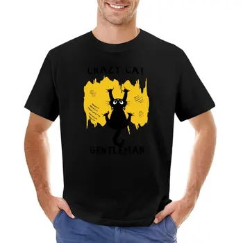 Crazy Cat Džentelmenas T-Shirt mielas drabužių mens grafinis t-shirts anime