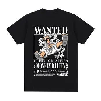 Anime Pavara 5 Luffy Grafinis T-shirt vyriški Drabužiai, 100% Medvilnės, trumpomis Rankovėmis marškinėliai Kūrybiškumą Atsitiktinis Derliaus T Negabaritinių Marškinėliai