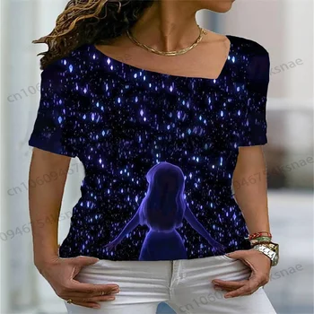 Disney marškinėliai L-kaklo Vasaros marškinėliai Moterims marškinėliai Moteris Nemokamas Pristatymas Pasiūlymas 2023 Moterų Sexy Viršūnes Tees Drabužiai