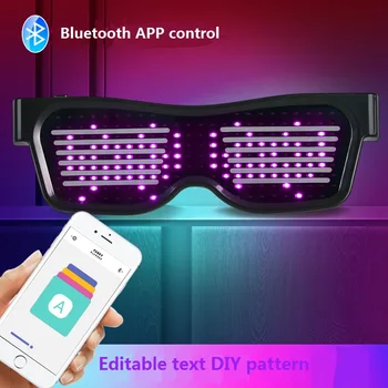 LED Bluetooth Šviesos Taurės Etape Našumo kartelę Bungee Di Akinius Helovinas Rekvizitai Žaliuzės APP Programavimo Akinius Atostogų Dovanų
