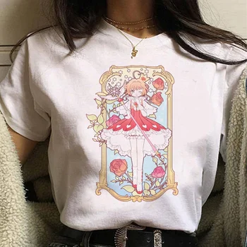 Cardcaptor Sakura marškinėlius moterims juokinga streetwear Y2K marškinėliai moteriška Japonijos y2k dizainerio drabužių
