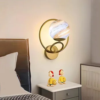 Vaikų kambario mėnulis sienos lempos Vaikai modernios LED wall šviesos planetos rutulį animacinių filmų berniukas, mergaitė, miegamojo lovos fone dekoro sieniniai šviestuvai