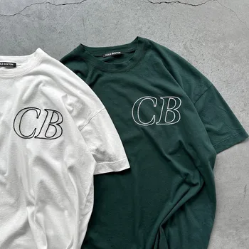 Negabaritinių Cole Buxton Black Marškinėliai Vyrams, Moterims, 1:1 Raidė Logotipas Išsiuvinėti vientisos Spalvos Grynos Medvilnės Marškinėliai CB White Tees