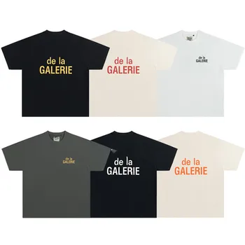 GALLERYS DEPTS Naujas Mados Brand T-Shirt Vyrai, Moterys, Poros Laišką logotipas Spausdinti Trumpas Rankovės Tees Negabaritinių HipHop Unisex Medvilnė Tee