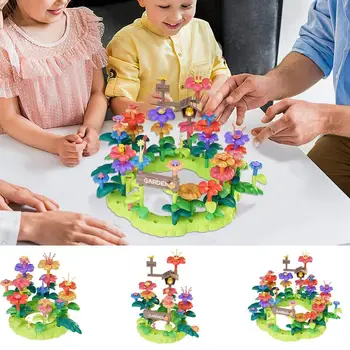 Krovimas Medis, Gėlių Žaislas Kūrybos Skatinti Vaizduotę Žaisti Krovimas Ant Kitos Gėlės Blokai Žaislas Medį, Montessori Žaislai