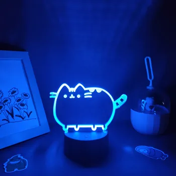 Mielas Gyvūnų Cat Kitten 3D LED Neon Lavos Lempos, RGB Baterija Naktį Šviesos Spalvinga Dovana Vaikas, Vaiko Kawai Miegamojo, Stalo, Stalo Dekoras