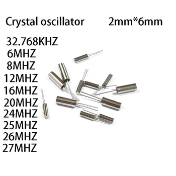 10VNT/DAUG 2*6 20MHZ Cilindro formos kristalų laikrodžių osciliatoriai, 2x6 32.768 K 6M 8M 12M 16M 20M 24M 25M 26M 27M Naujas ir prieinama sandėlyje