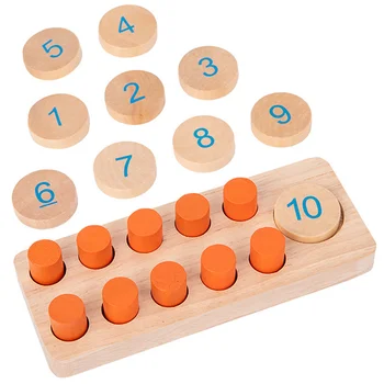Skaičiavimas Žaislas Montessori Valdybos Mediniai Galvosūkiai Vaikams Žaislai Vaikams Idomiau Žaisti Ikimokyklinio Mokymosi Medžiagos Numeris 1-3