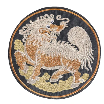 1PC Didelės Apvalios Kinų Stiliaus Senovės Mitologija Laimingas Gyvūnų Kirin Lipdukai Siuvinėjimo 