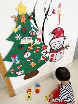 Kūdikių Montessori Žaislas 32pcs PASIDARYK pats Jaučiau, Kalėdų Eglutė Vaikams Užimtas Valdybos Kalėdų Medžio Dovana Berniukas Mergaitė Durys, Sienos Ornamentu Dekoravimui
