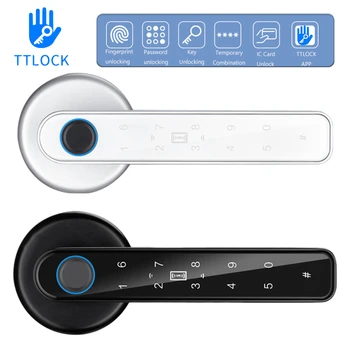 Biometrinius duomenis, pirštų Atspaudų Užraktas TTLOCK APP Kontroliuoti Smart Durų Užraktas Keyless Entry apsauga Slaptažodžiu Home Security Elektros Durų Užraktas