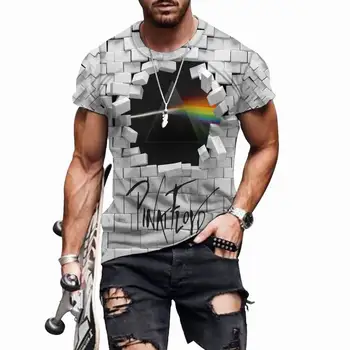 Vyriški T-marškinėliai su trumpomis rankovėmis, stiliaus kietas juokinga hip-hop 3D spaudinius O-Neck vyriška palaidinė kasdien negabaritinių kvėpuojantis fashionab
