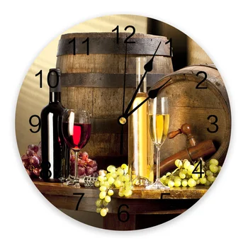 Vyno Taurė Vyno Vaisių Barelį Sieninis Laikrodis Šiuolaikinių Namų Puošybai, Paauglių Kambario Kambarį Adata Kabinti Žiūrėti Stalo Laikrodis