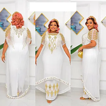 Pranešk apie netikrą 2-Piece Afrikos Suknelės Moterims 2023 Tradicinių Elegantiškas Akių Karšto Gręžimo Kaftan Vestuvių Suknelė Šalis Suknelė Afrikos Drabužiai