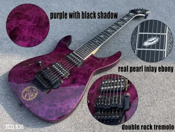 Kairėje Elektrinė Gitara Kietas Violetinės Didelis Blizgus Juodas Šešėlis Speical Dažų Poveikis Ebony Fingerboard Nekilnojamojo Colock Apdaila Bl