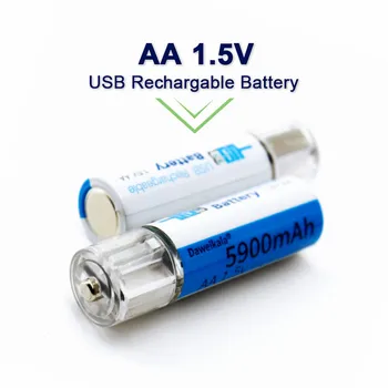 AA 1,5 V Baterijos 5900mAh USB Įkraunama Ličio Jonų Baterija AA 1,5 V Baterijos Nuotolinio Valdymo Žaislas Šviesos Batery+nemokamas Pristatymas
