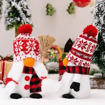 Laimingas Šiltų Kalėdų Gnome Žaislas Rankų darbo Kalėdų Gnome Ornamentu Žavinga Pliušinis Papuošalai su Big Nosis Ilga Barzda Atostogų