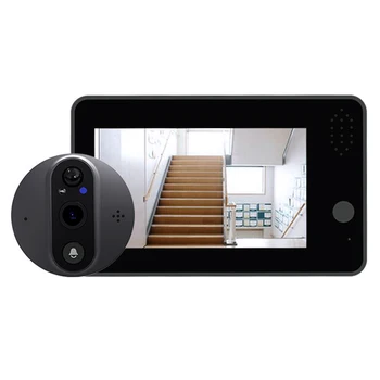 Smart WiFi Doorbell Su 1080P/120°Vaizdo Kamera Akutė Durų 4.3