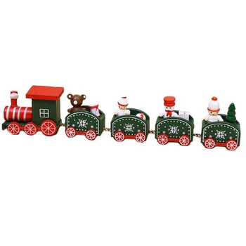 Kalėdų 4 Mazgų Traukinio Ornamentu Kalėdinė Dekoracija Namuose Vaikai Dovanų Gimdymo Navidad Noel Kalėdų Dekoro Naujųjų Metų Žalia