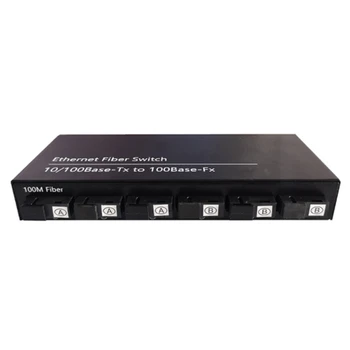 ABGZ-10/100M Fast Ethernet Switch Konvertuoti 20KM Pluošto Optinių Laikmenų Keitiklis Vienos rūšies 2XRJ45 & 6XSC 3A3B