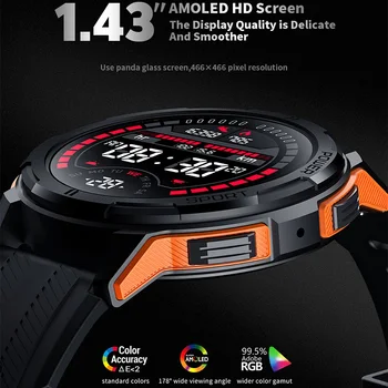 Smartwatch, 1.43 colio Full Touch Screen Fitneso Žiūrėti, Kraujo Deguonies/Heart Rate Monitor/Step Counter Android/IOS