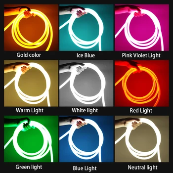 LED Apvalus Lankstus Juostelės Šviesos 360° Žėrintis Neon Patalpų, Aplinkos Šviesos Namų Puošybai Šviesa Šviesa Juostelės Šviesos Naktį
