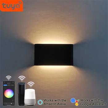 LED Sienos Lempa 9W Pritemdomi RGB Patalpų Smart Gyvenimo Kambario, Miegamasis Fono Sienos Atmosferą Lempos Tuya App 
