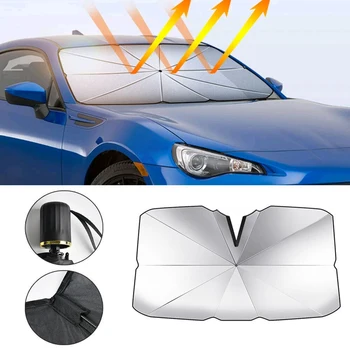 Automobilio priekinį Stiklą Saulės Pavėsyje Skėtis Priekinis Skydelis Padengti UV Apsauga, Universalus Vidaus Dalys, Skydeliai nuo Saulės